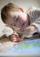 boy using touchpad