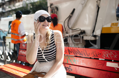 young woman talking on the phone