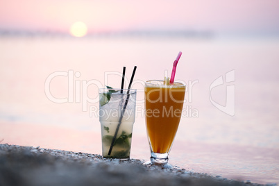 cocktails at sunset