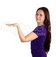 woman holding blank copy space