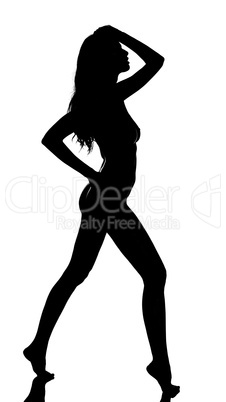 silhouette of a naked woman