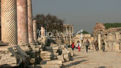 Ancient road in Ephesus Turkey.