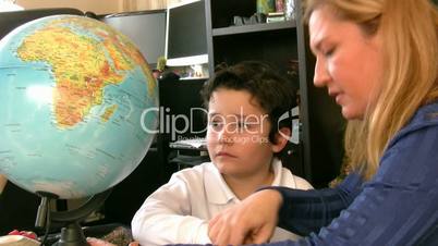 Teacher helping student for schollwork