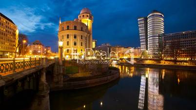 Time lapse of the Danube Canal of Vienna