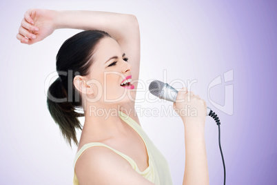 beautiful young woman singer