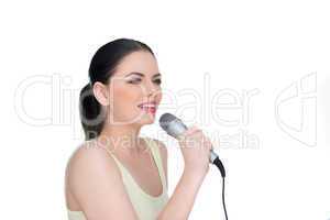 beautiful young woman singer
