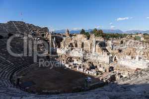Ancient amphitheatre at Turkey Side city ruins