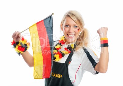 fußballfrau mit deutschlandflagge