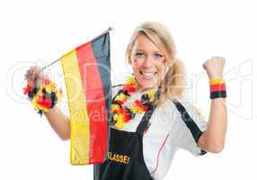 fußballfrau mit deutschlandflagge