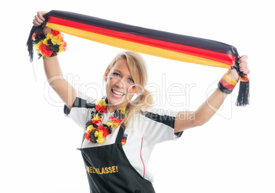 Fußballfrau mit Fanschal