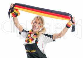 Fußballfrau mit Fanschal