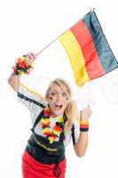 Fußballfrau mit Deutschlandflagge