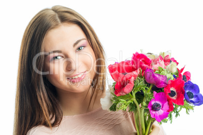 Mädchen mit Mohnblumen