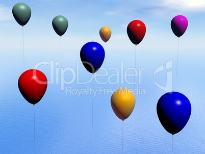 colorful balloons - 3d render