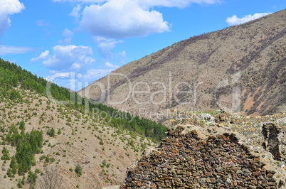 two hills and ruins