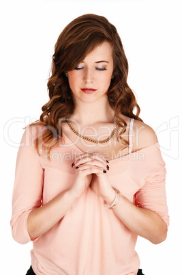 praying young girl.