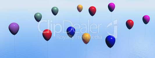 colorful balloons - 3d render