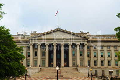 The treasury department building in Washington, DC