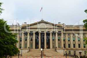 The treasury department building in Washington, DC