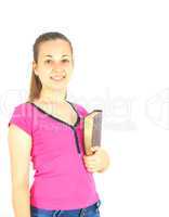 Young attractive lady with a book