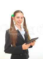 Teenage girl with an electronic book