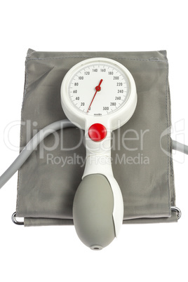 blood pressure cuff on white