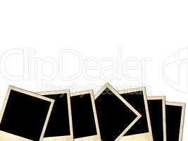 pile of old photos isolated on white background