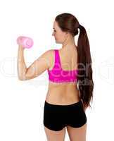 woman exercising with dumbbell