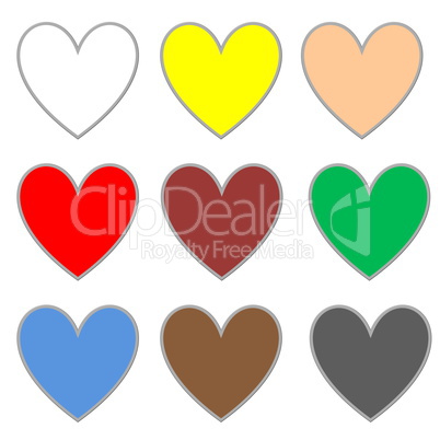 colorful hearts