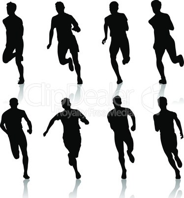 set running silhouettes. vector illustration.