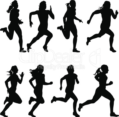 set running silhouettes. vector illustration.