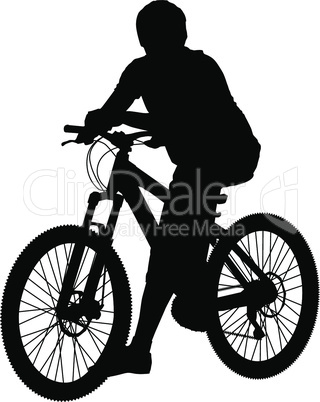 Silhouette of a cyclist male.  vector illustration.