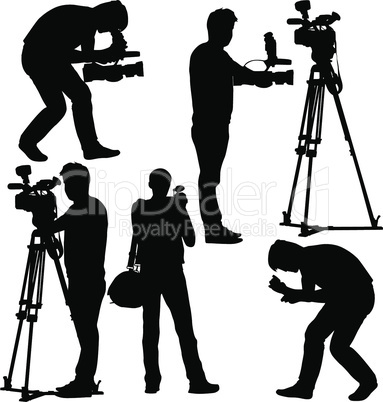 Cameraman with video camera.