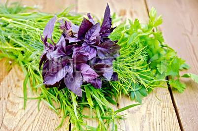 Basil purple with tarragon and parsley