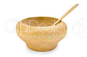 Bowl wooden with a spoon