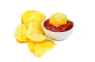 Chips in tomato sauce