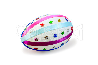 Easter Egg with colored ribbons and stars
