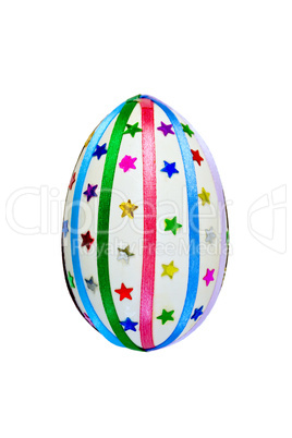 Easter egg with ribbons and sequins