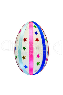 Easter egg with ribbons and stars