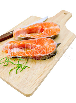 Trout with a knife and rosemary