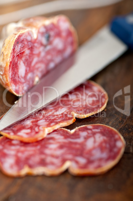 italian salame pressato pressed slicing