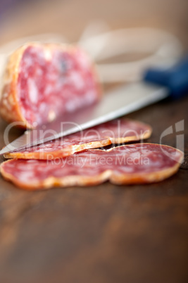 italian salame pressato pressed slicing