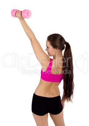 woman exercising with dumbbell