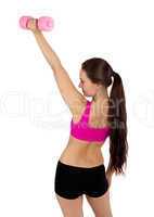 woman exercising with dumbbell