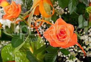 Beautiful bouquet of orange roses.