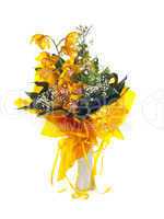 Bouquet of fresh bright yellow orchid