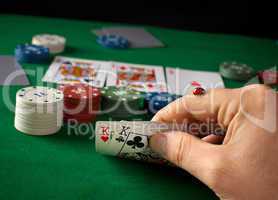 Ladybug on hand during a poker game
