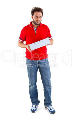 Young man showing the italian money order