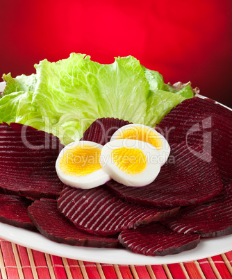 Beet with eggs