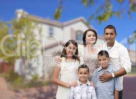 Hispanic Family in Front of Beautiful House